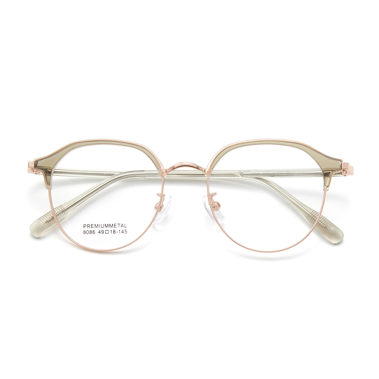 8086 Daily Reading Oval Frame Alloy Glasses
