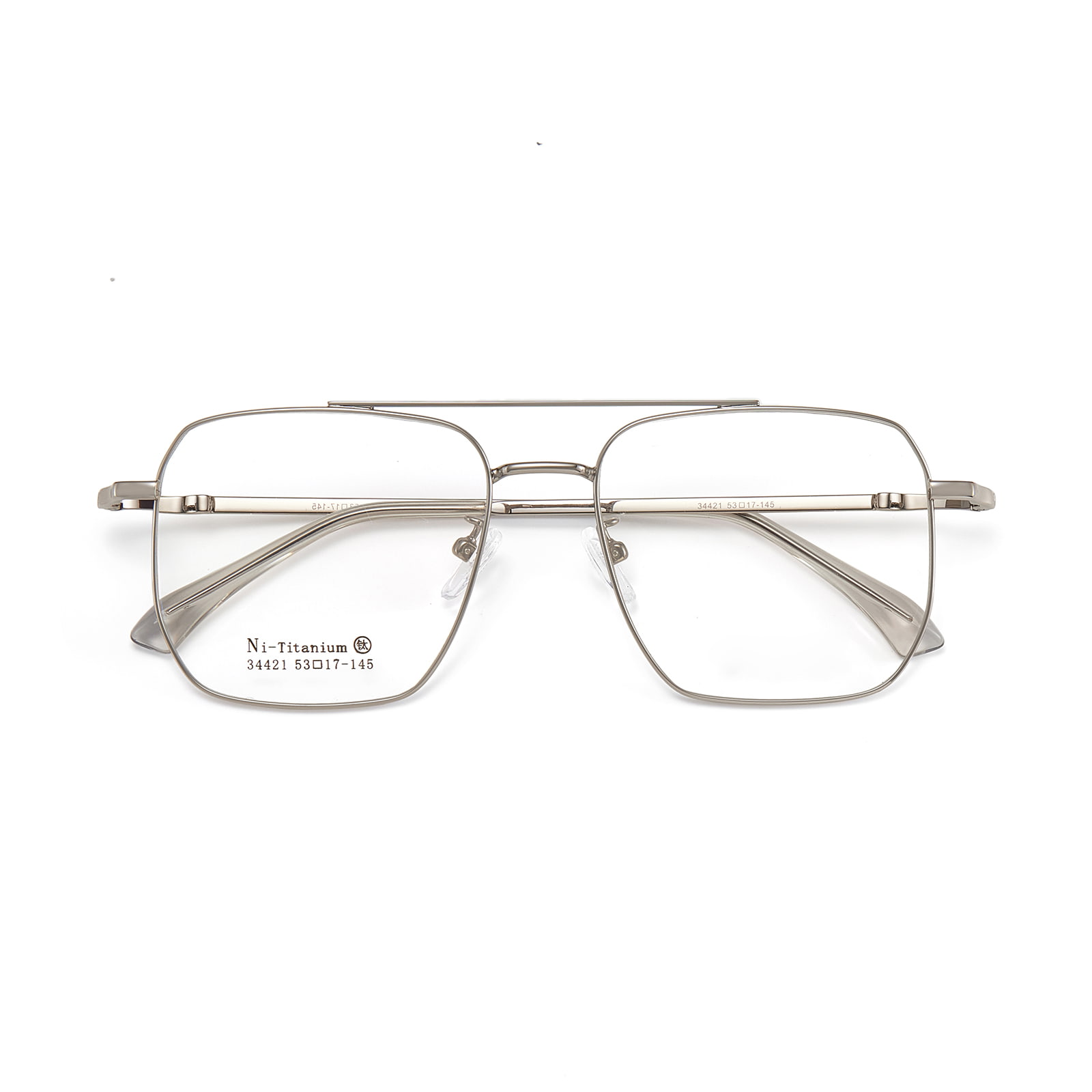 34421 Quadratus Frame Duplex Beam Frosted Alloy Glasses