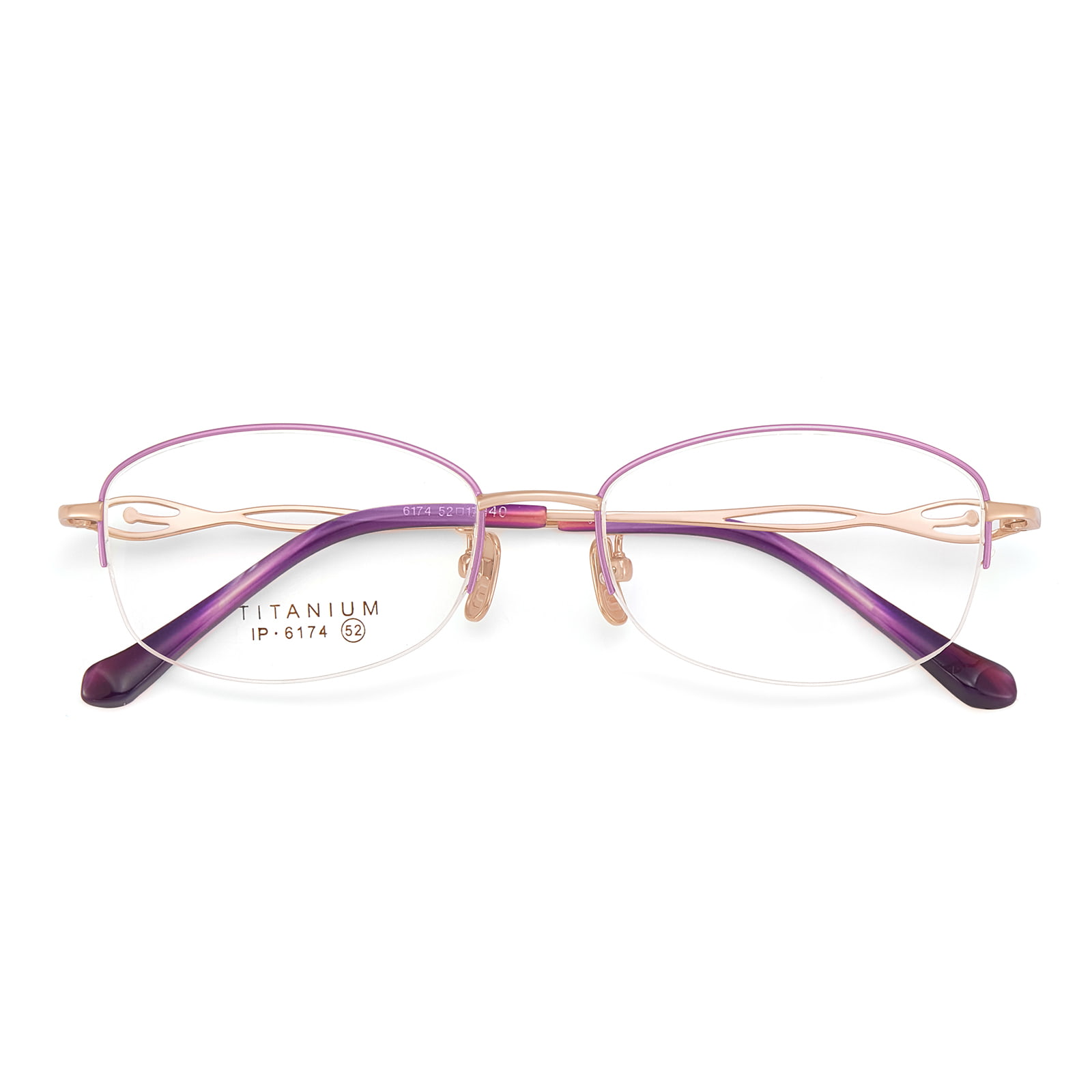 6174 Dimidium-Frame Cavum Head Diamond Pure Titanium Glasses