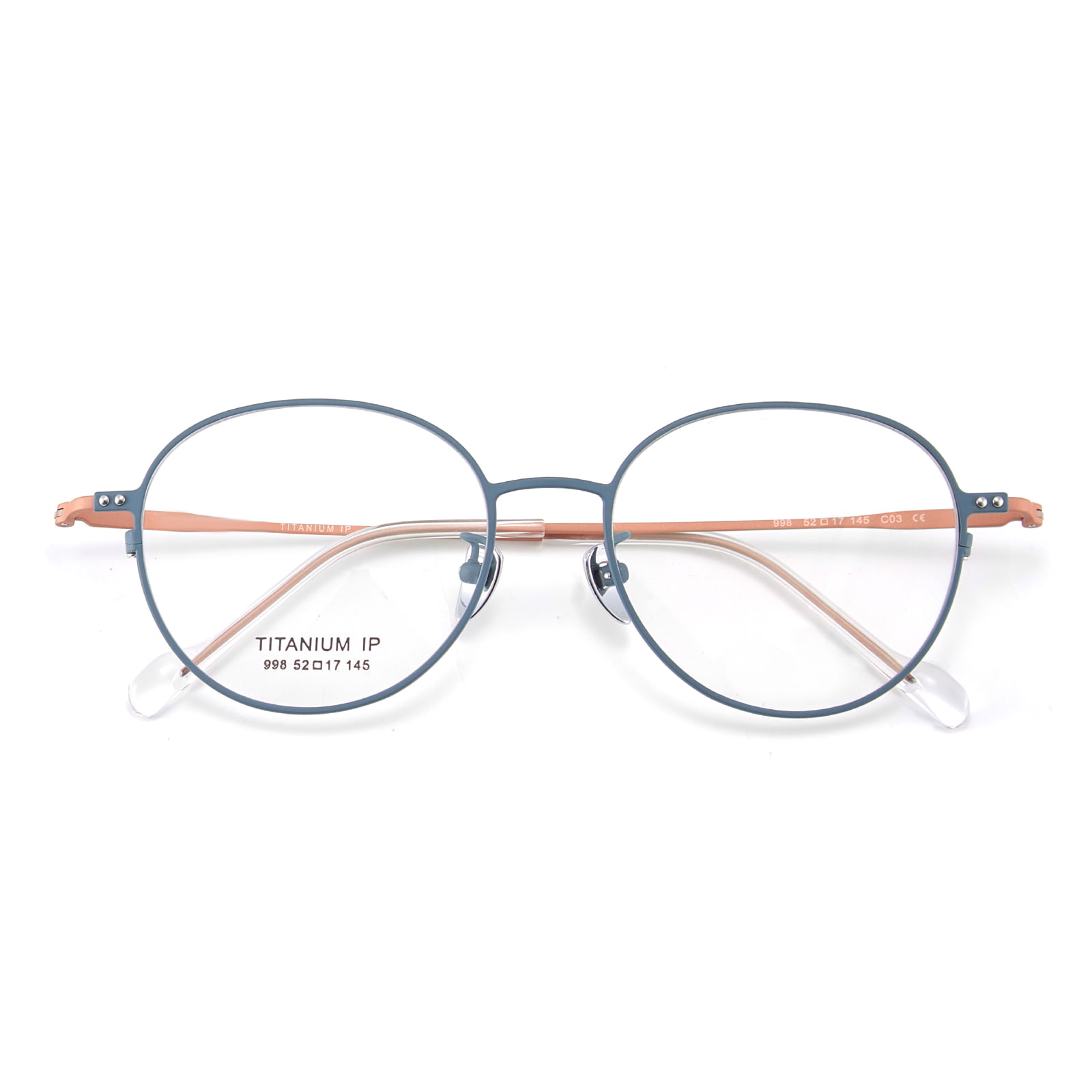 998 Ultra-Thin Frame Crystal Plate Foot Cover Pure Titanium Glasses
