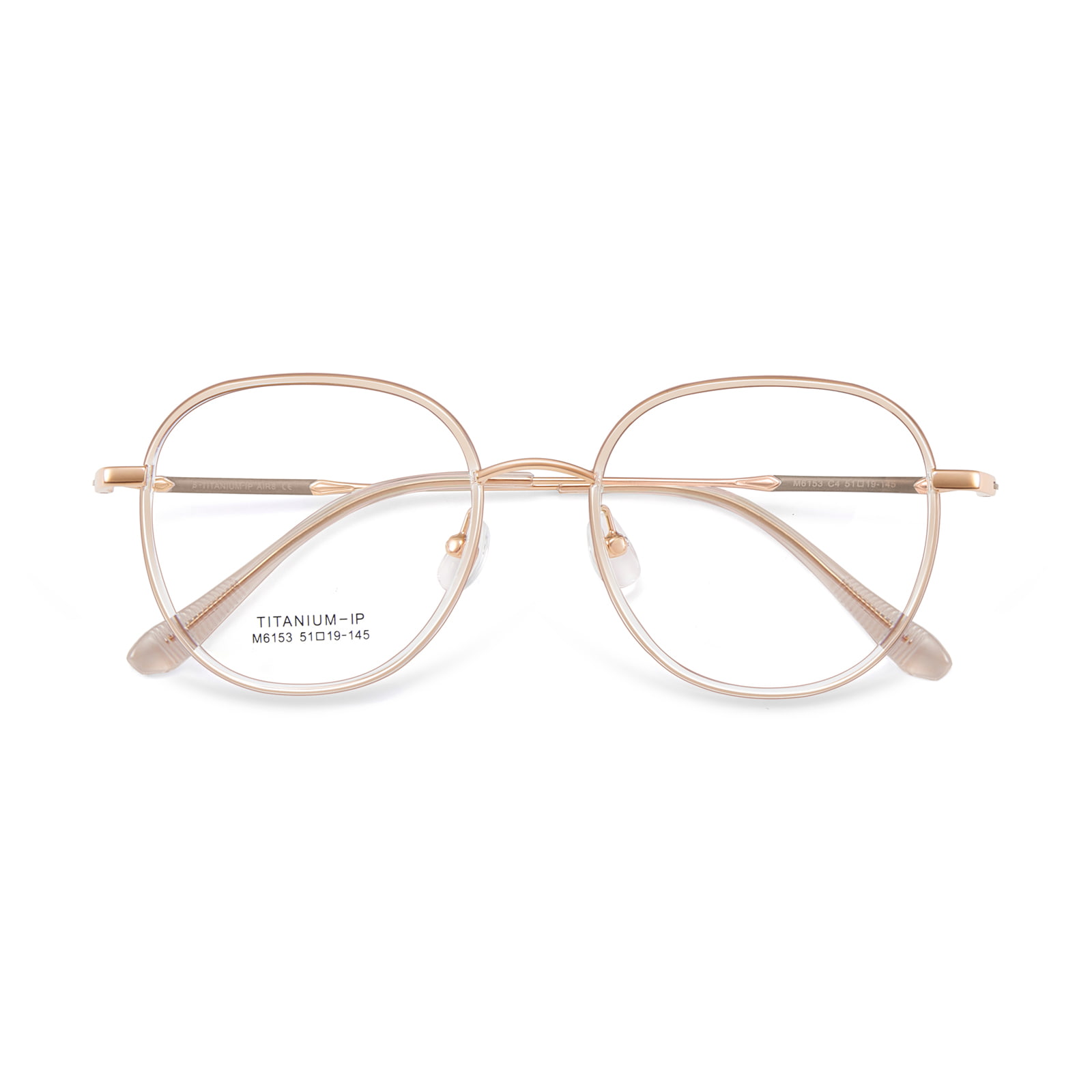 M6153 Round Frame Titanium Legs Metal Details Beta Titanium Glasses