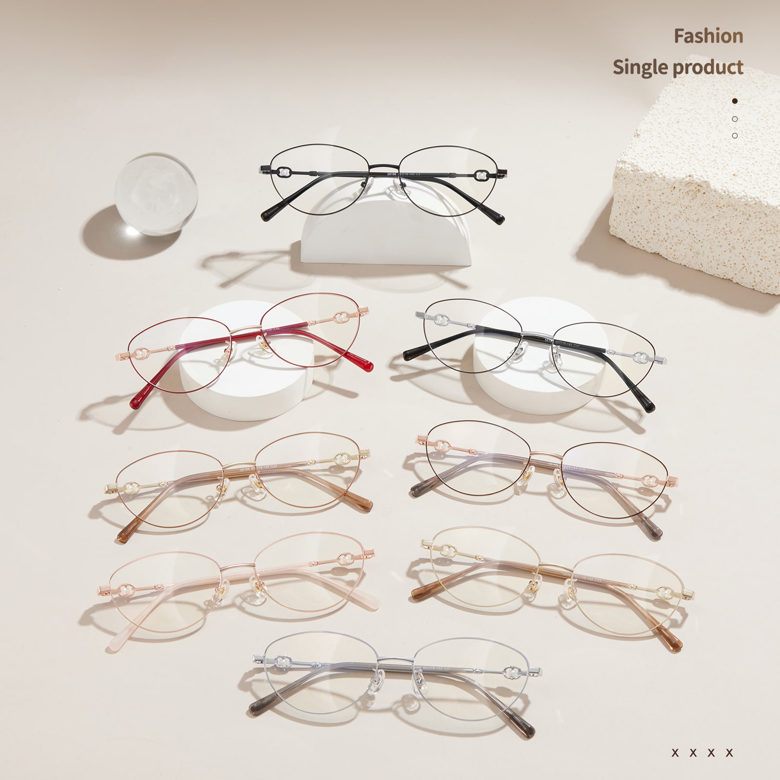 Cat's Eye Bacca Pile Alloy Glasses