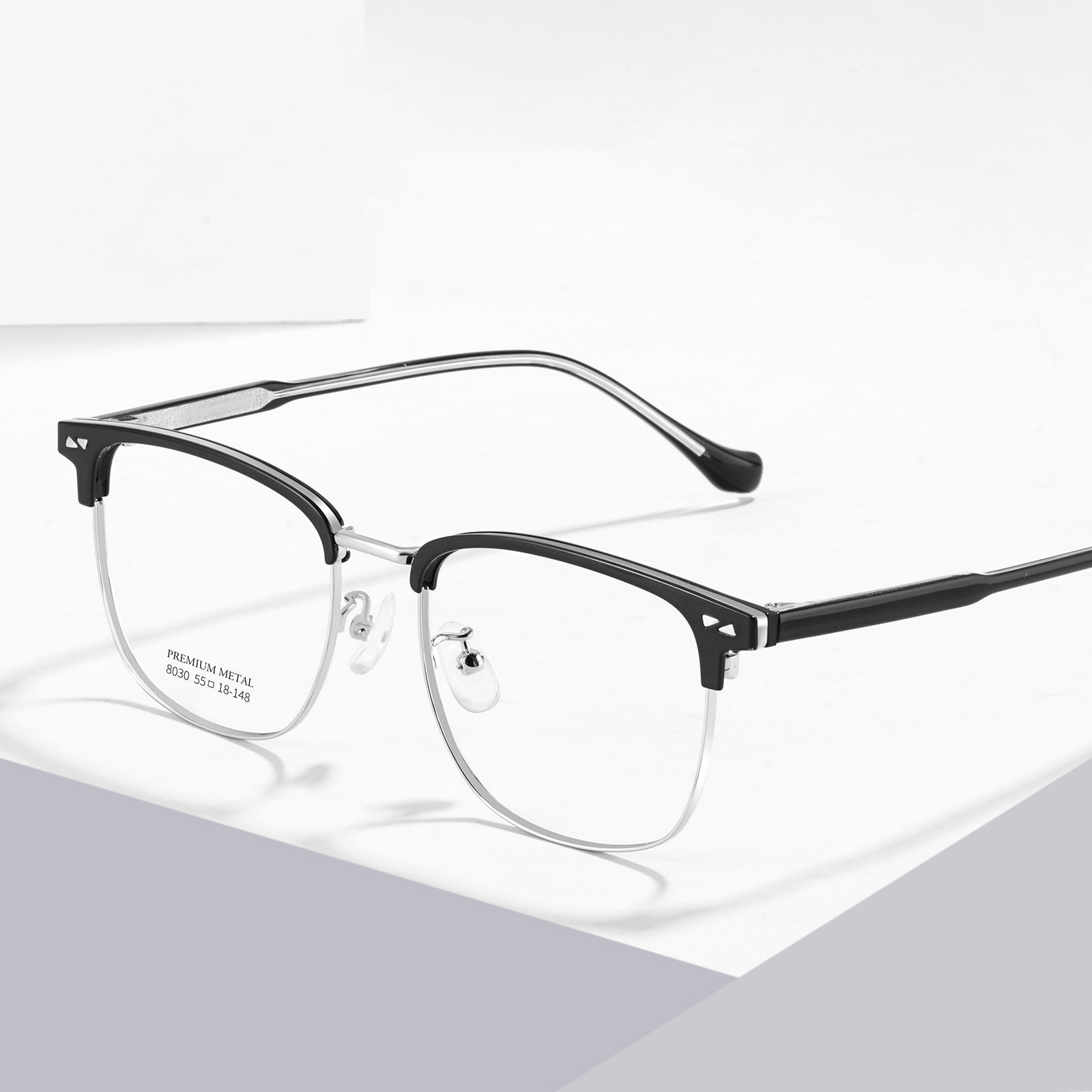 8030 Business Embedded Metal Strip Alloy Glasses