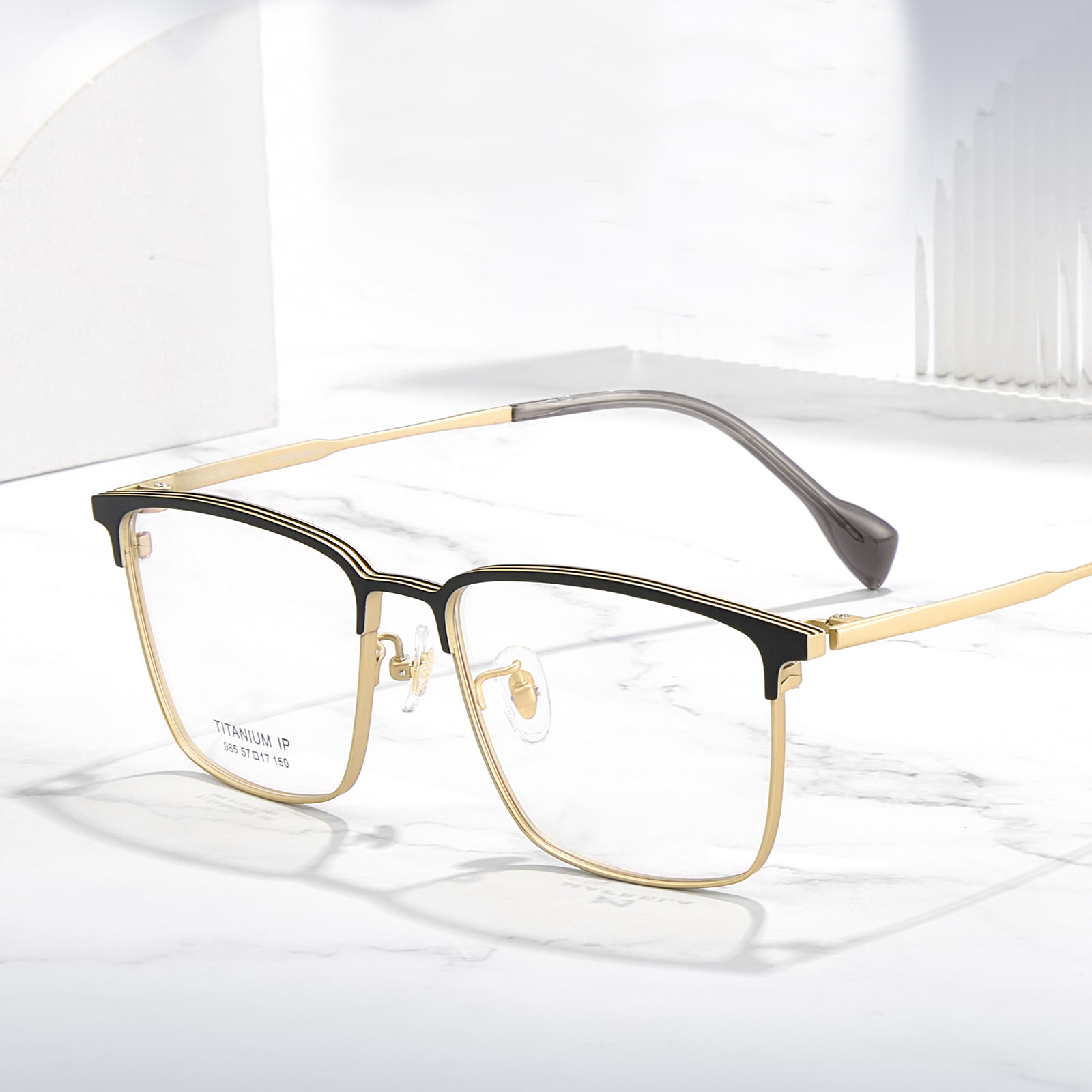 985 Densed Supercilium Line Electroplated Frame Pure Titanium Glasses