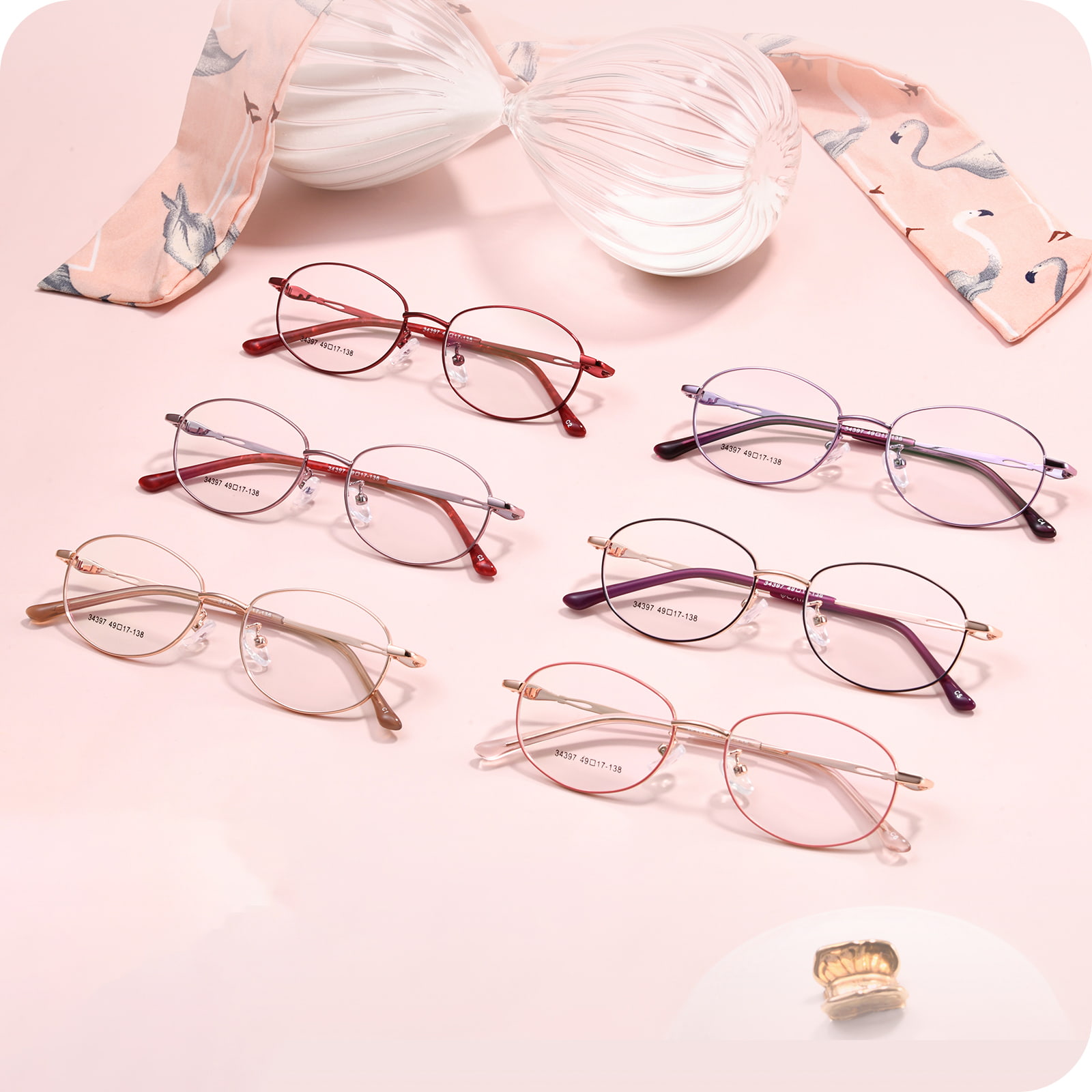 34397 Quotidie Oval plena Frame Alloy Glasses