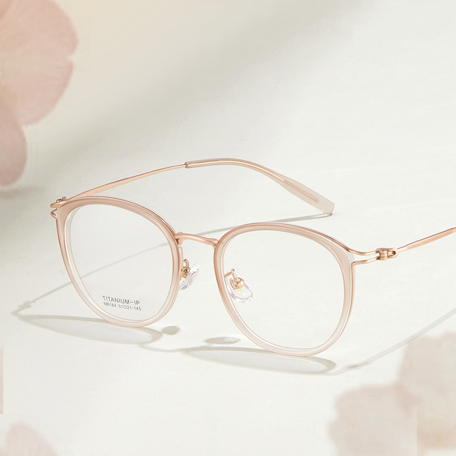 M6184 Artistic Gold Glue Hollow β Titanium Glasses