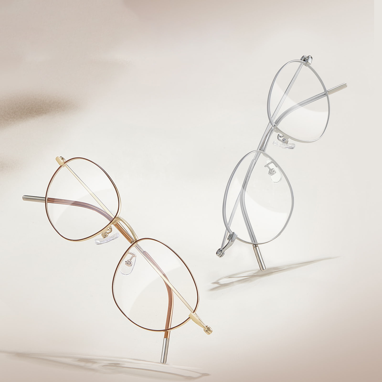 58161 Asymmetric Narrow Frame Skin-Friendly Alloy Glasses