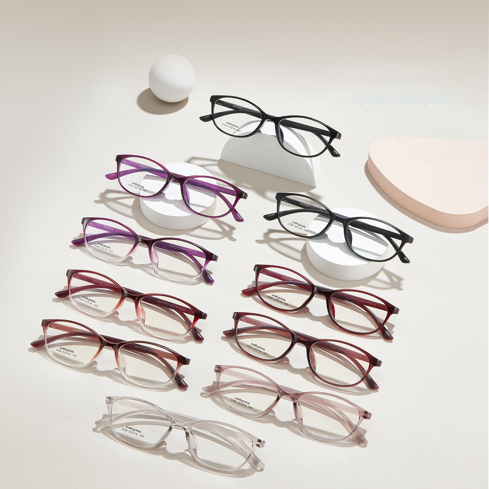 3526 Cat- Eye Frame Fits TR90 Glasses