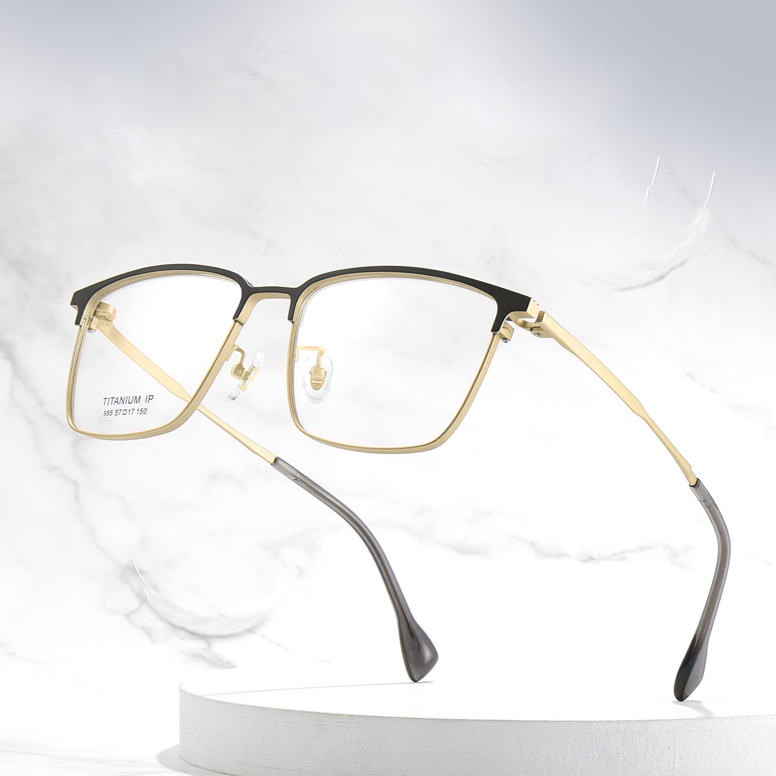 985 Densed Supercilium Line Electroplated Frame Pure Titanium Glasses