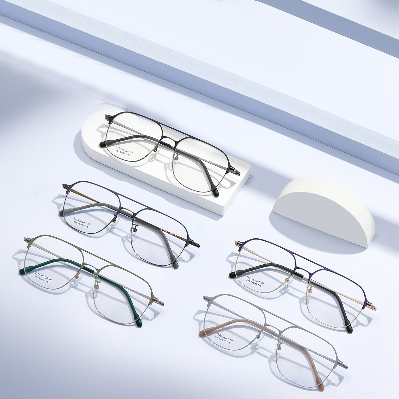 996 Double Beam One-Piece Pure Titanium Glasses