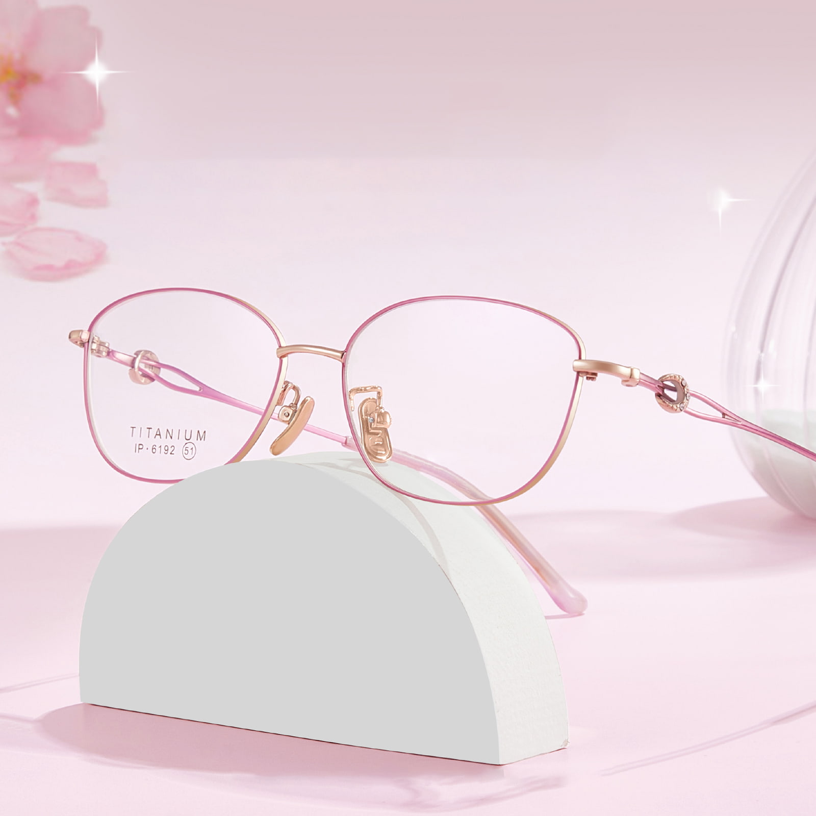 6192 Small Frame Non-Deformed Fine Diamond Pure Titanium Glasses
