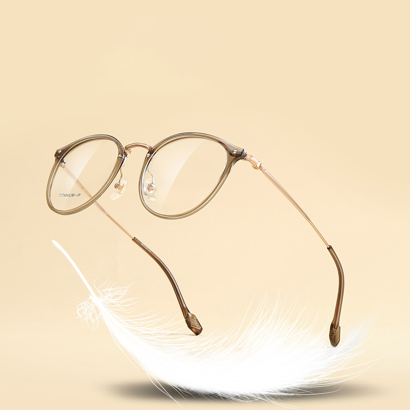 M8080 Thin Round Frame Non Falling Beta Titanium Glasses