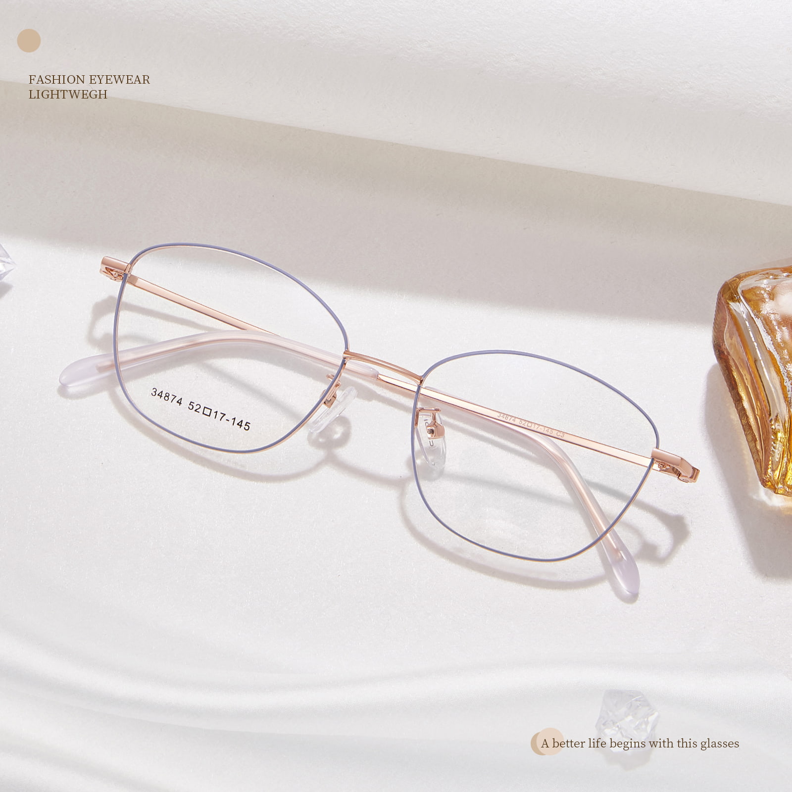 34874 Retro Thin Frame Alloy Glasses