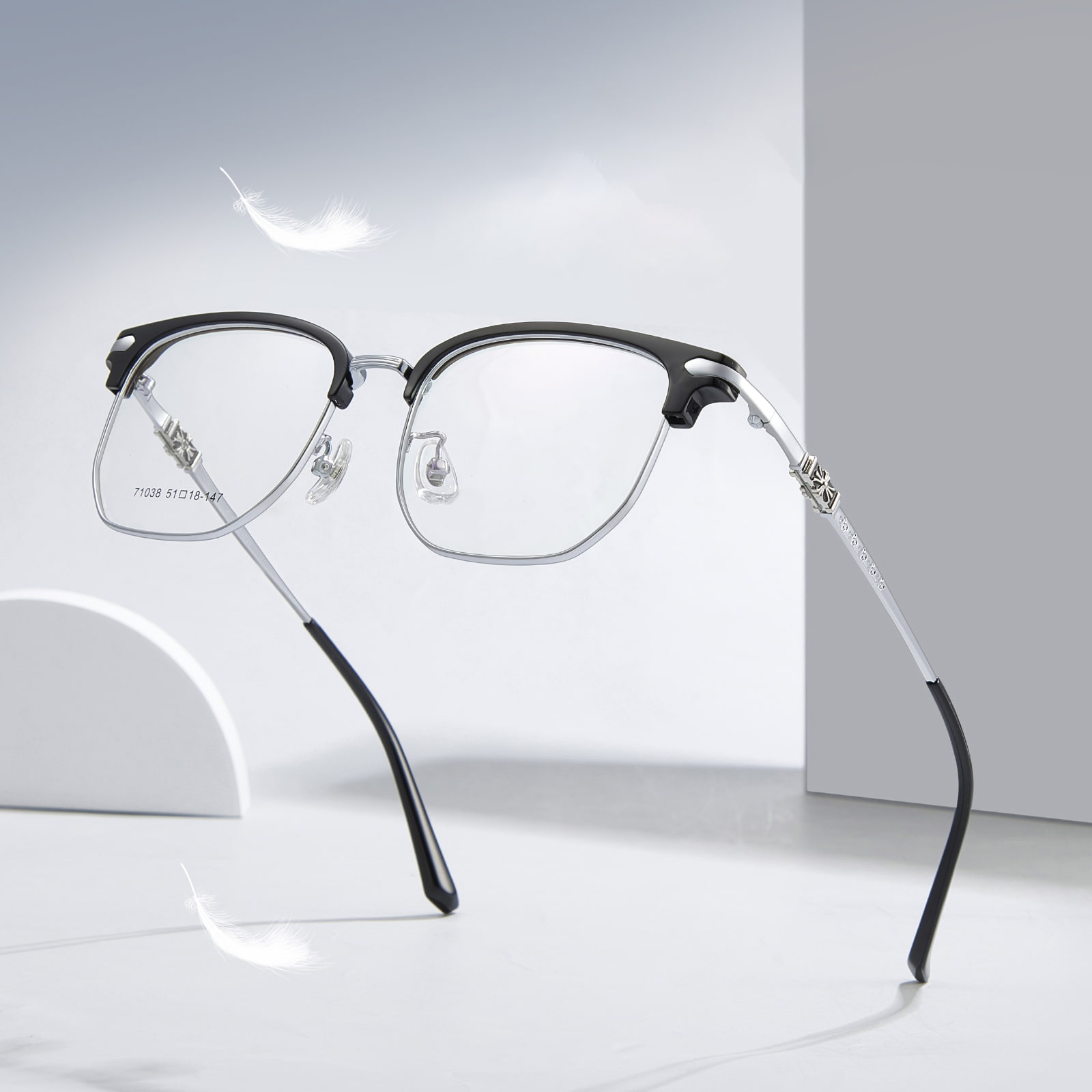 71038 Casual Anti- Eye lassitudo Alloy Glasses