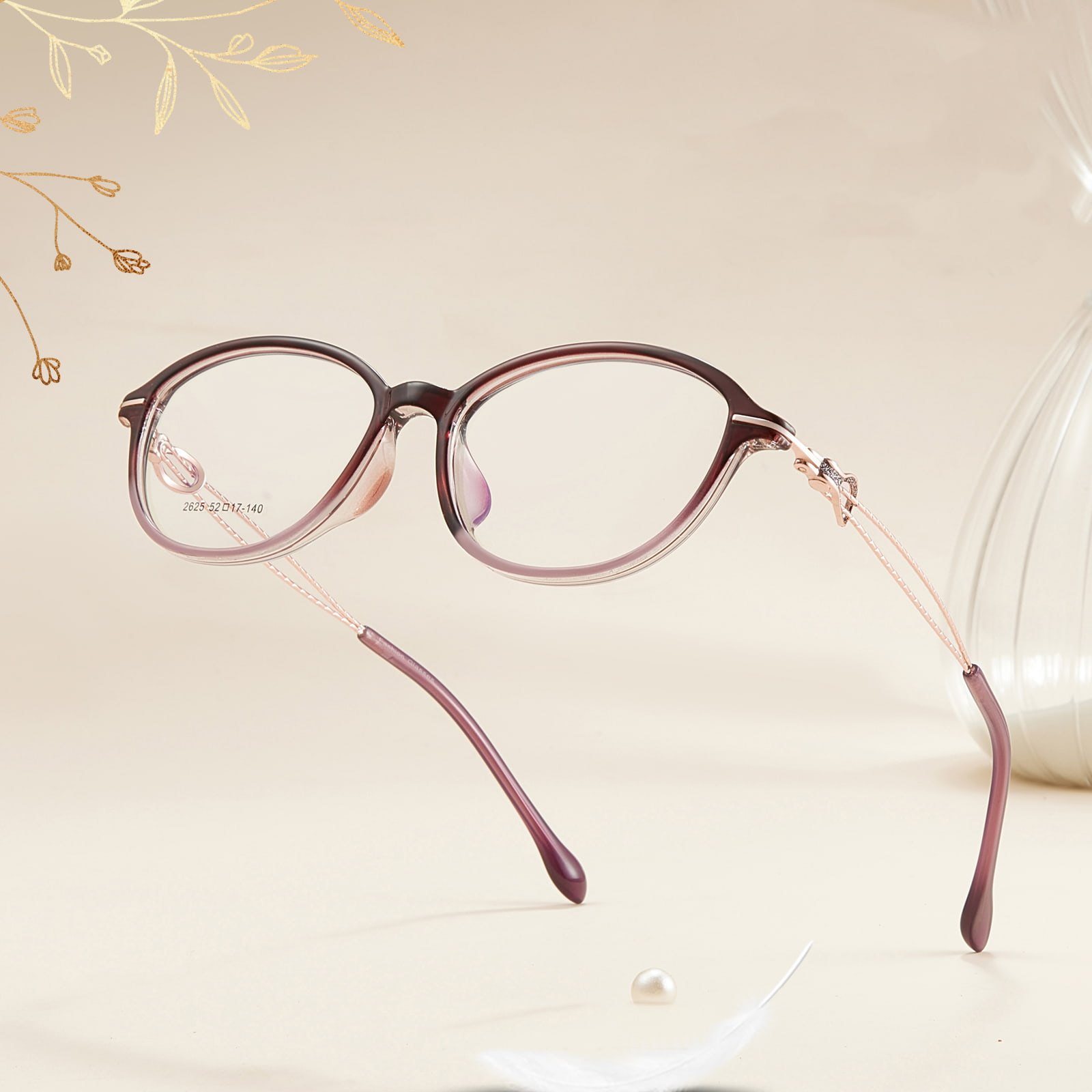 2625 Sudor resistens Glitter Inlaid TR90 Vitra