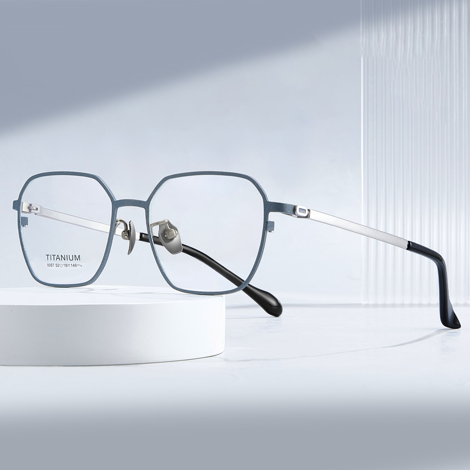 9057 Hexagonal Cut Privatum Pure Titanium Glasses
