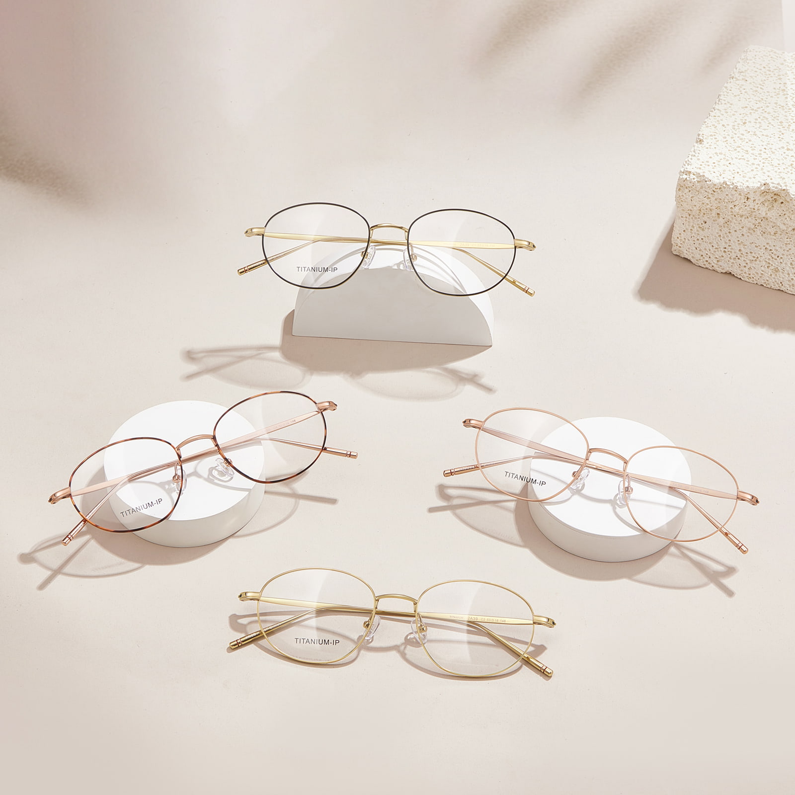 2A39 Narrow Frame Adjustable Nase Pads Pure Titanium Glasses