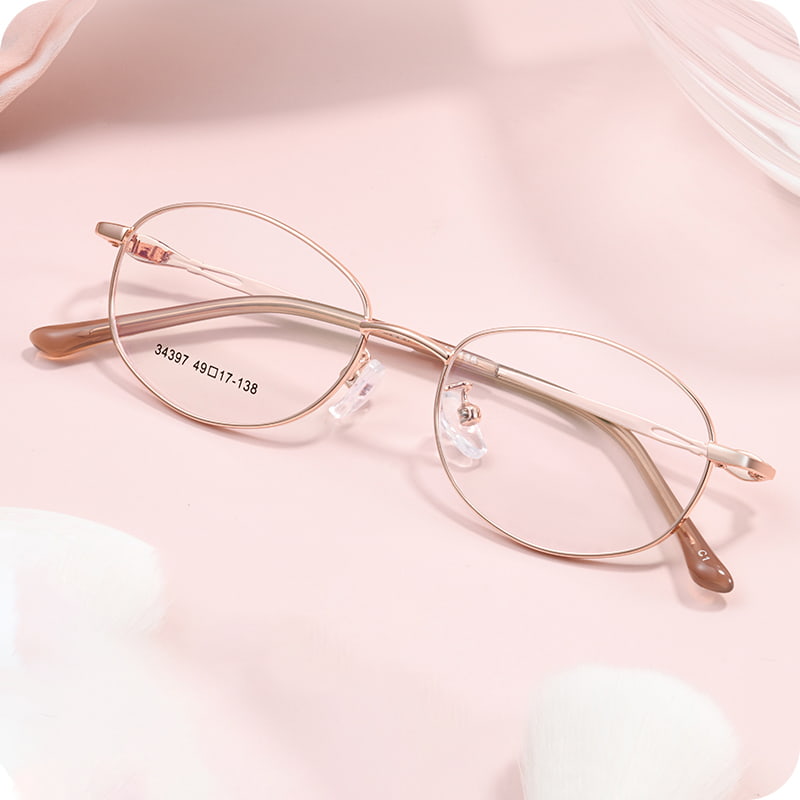 34397 Quotidie Oval plena Frame Alloy Glasses