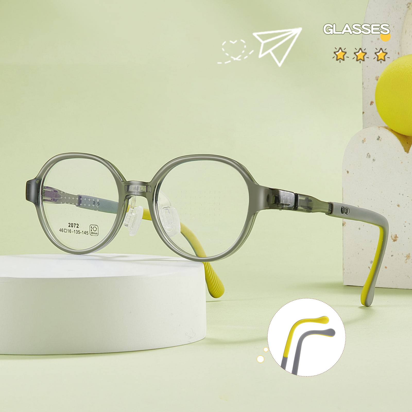 MMLXXII Discipulus arcum Hinge gere-repugnans Mollis Silicone Nasus Pad Glasses