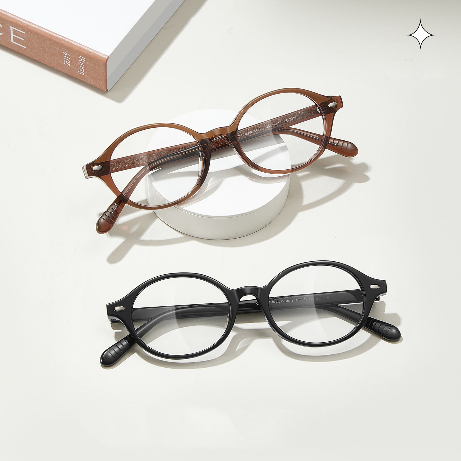 BC8046 Oval Simple Hypoallergenic Acetate Glasses