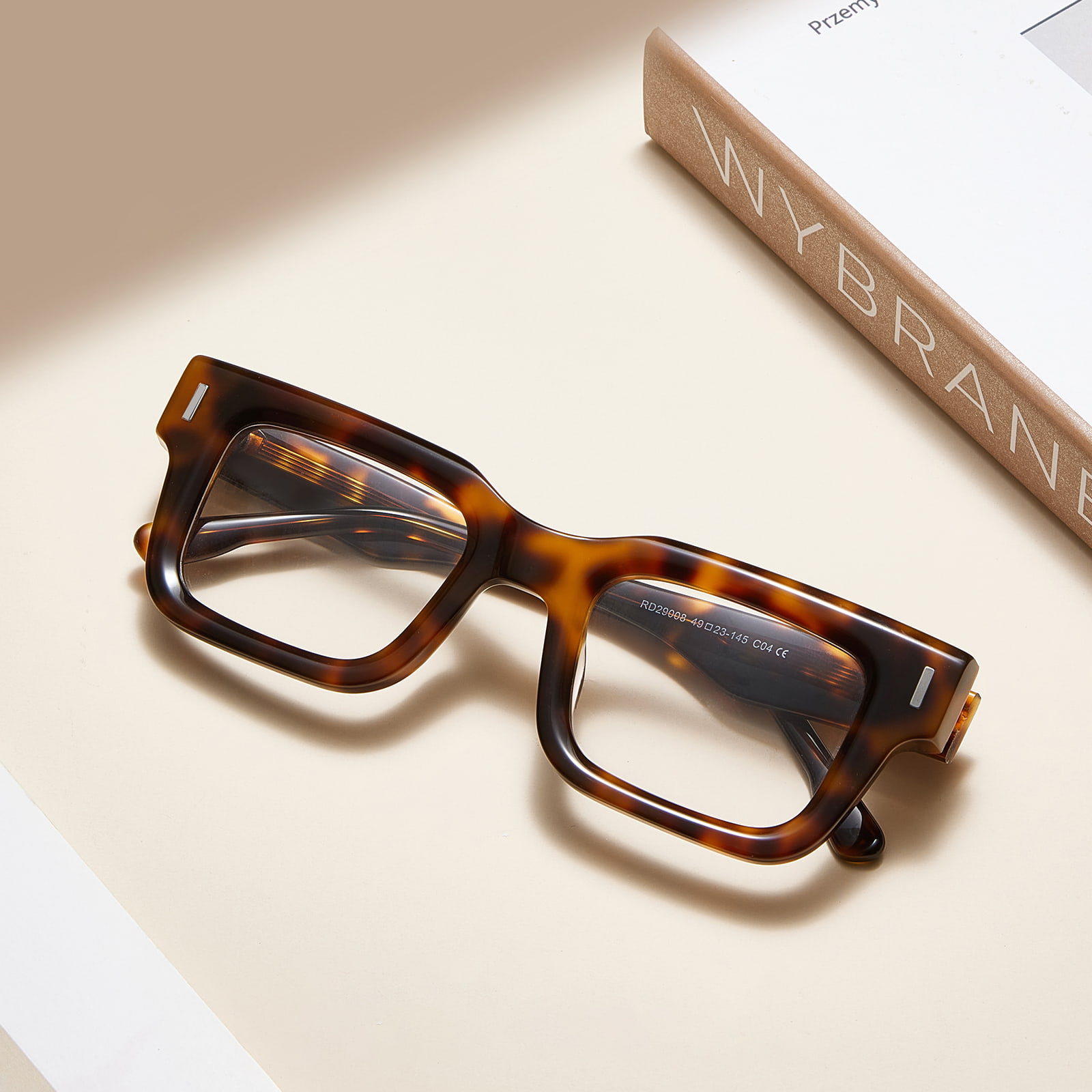 RD29008 Thick Frame Transparent Environmentally Friendly Acrylic Glasses