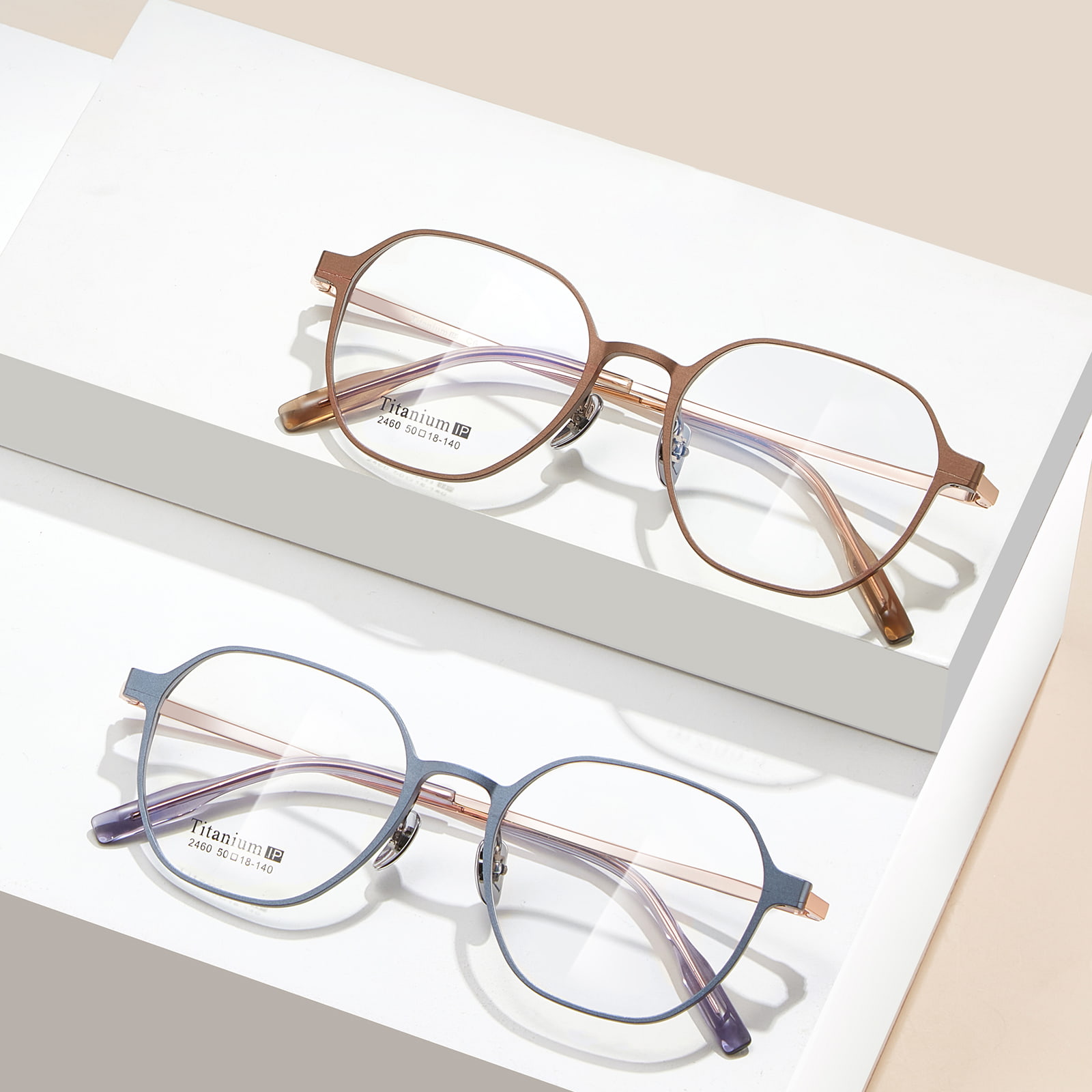 2460 Matte Old Temples with Expanded Aluminium-Magnesium Glasses