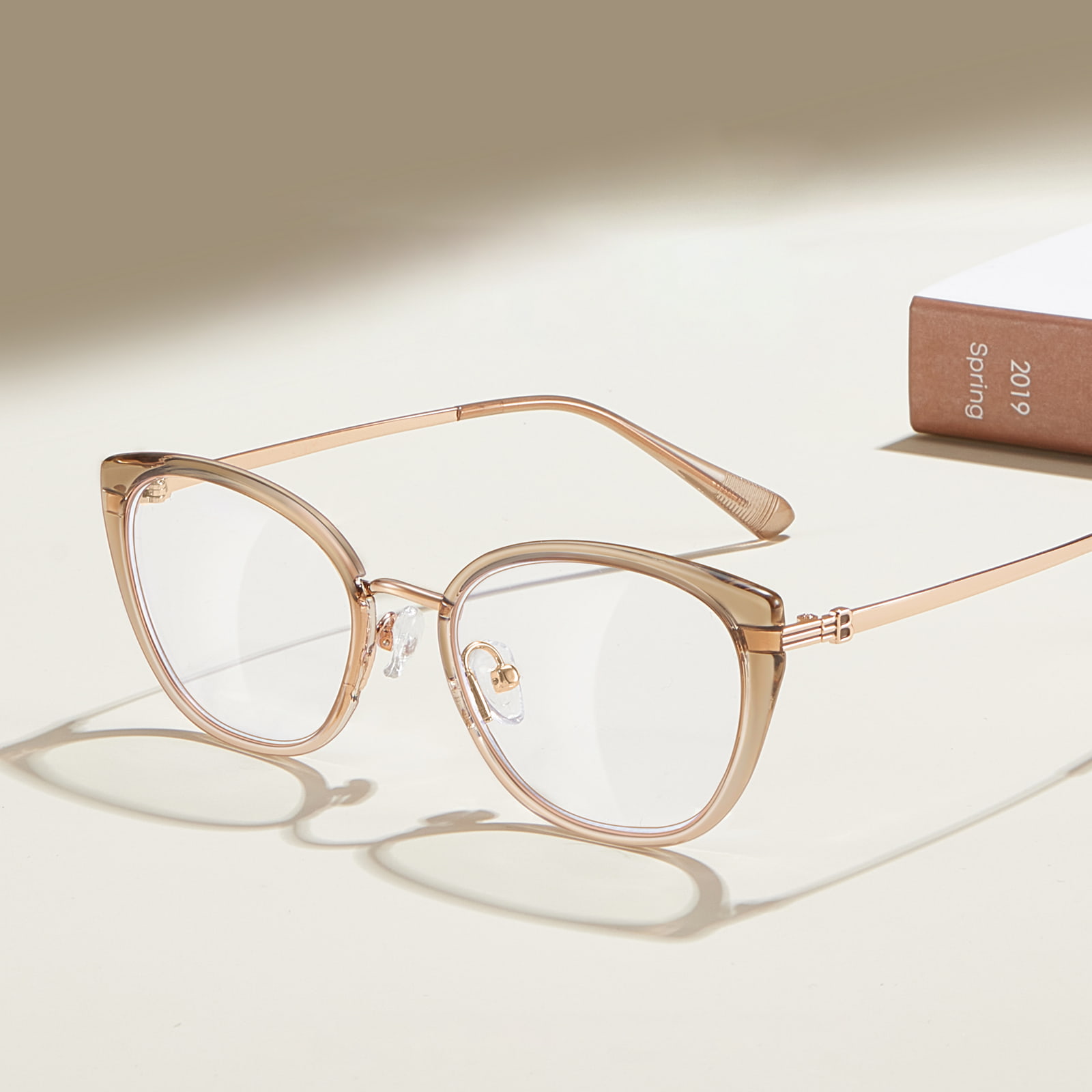 210448 Serena Cat-eye Striata Epistolae Anti-Blue Glasses