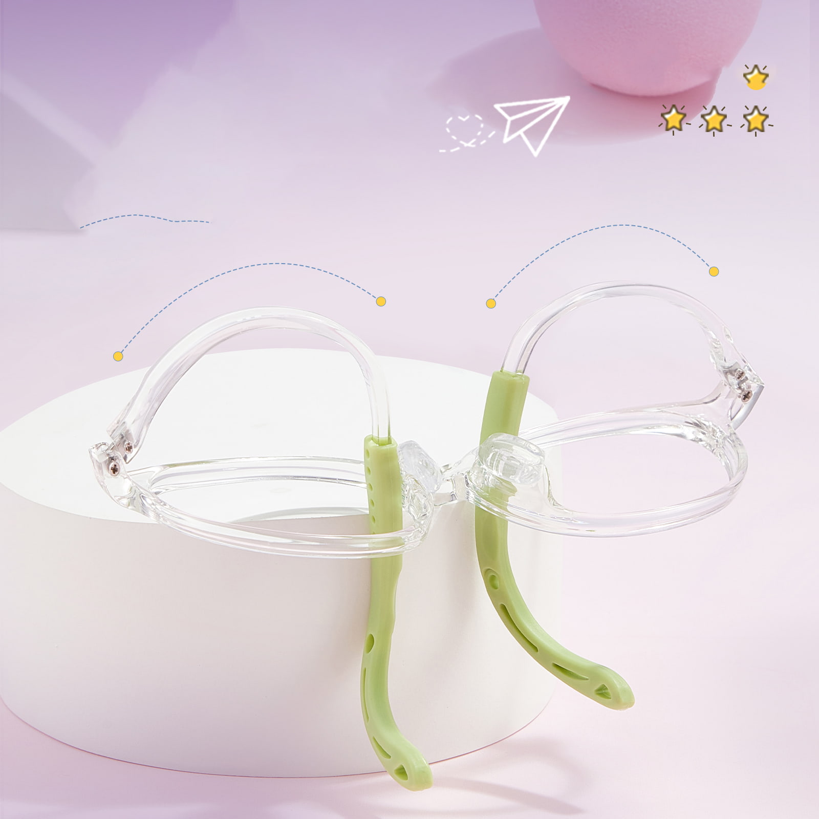 1713 Adjustable Temples amoena Mollis Silicone Nasus Pads Glasses