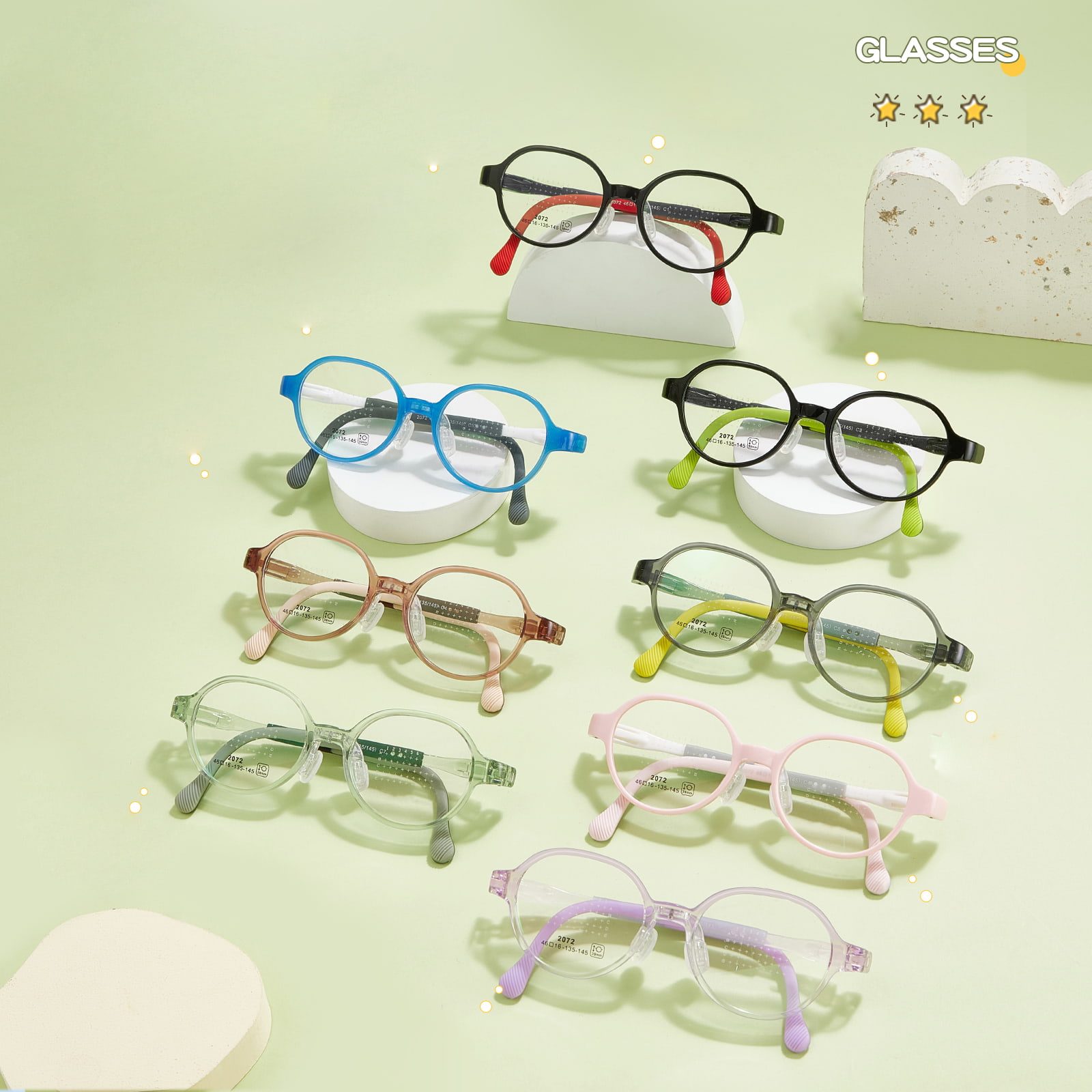 MMLXXII Discipulus arcum Hinge gere-repugnans Mollis Silicone Nasus Pad Glasses
