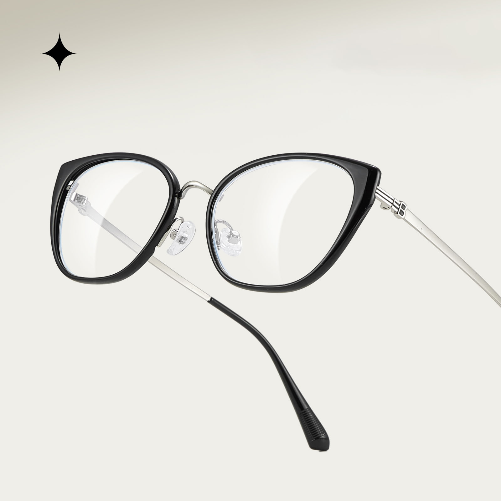 210448 Serena Cat-eye Striata Epistolae Anti-Blue Glasses