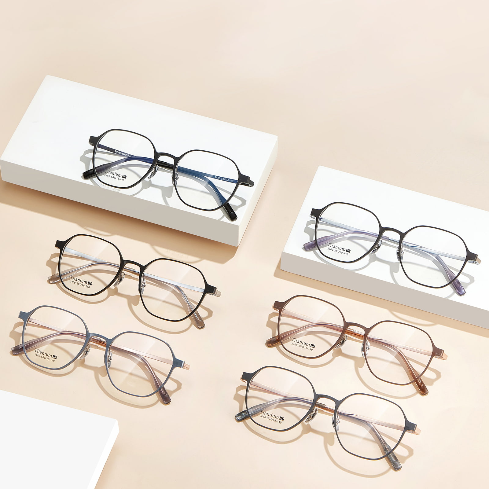 2460 Matte Old Temples with Expanded Aluminium-Magnesium Glasses
