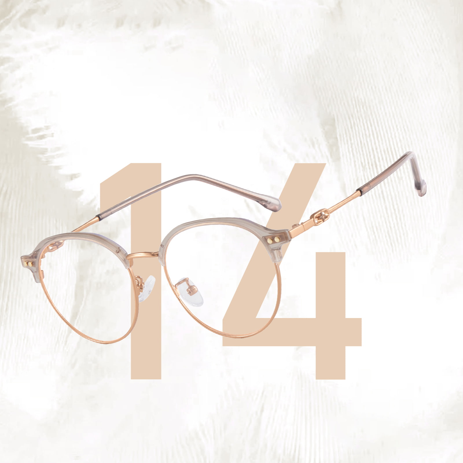 210131 Round Frame Cross Mittentes Blue Light Clausus Glasses