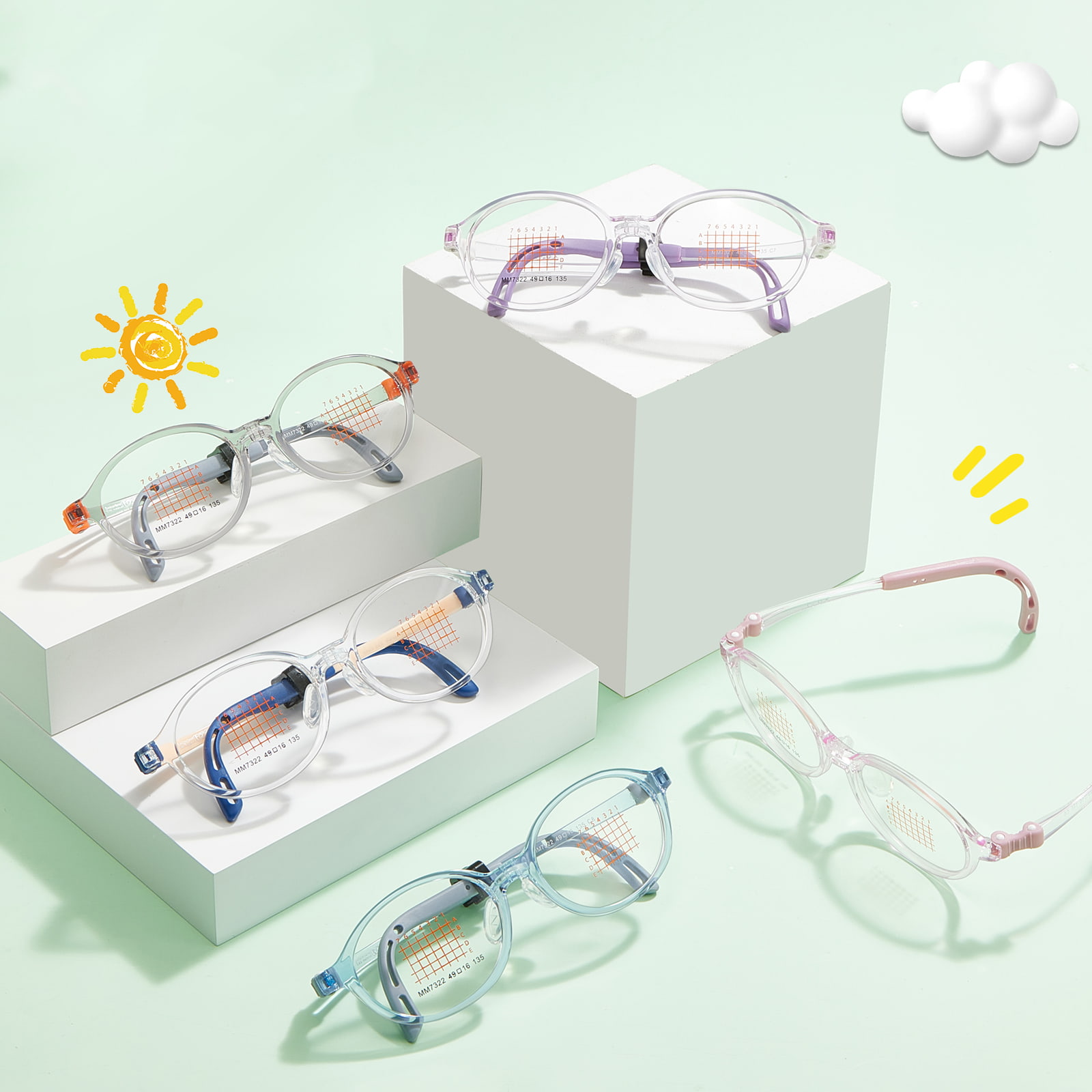 MM7322 Non deformatum Astigmatismus Correctio EMS Glasses