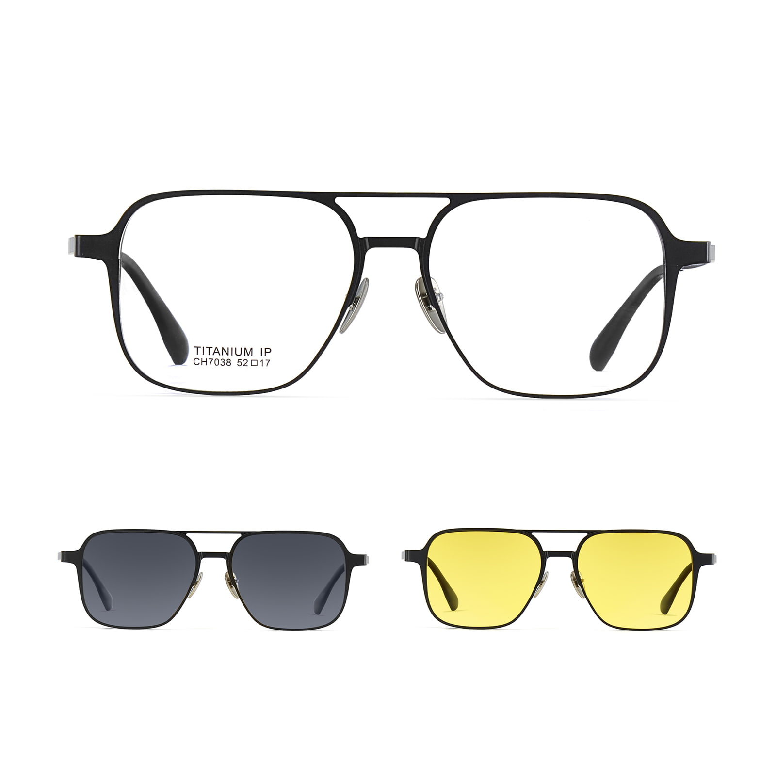 CH7038 Aluminium-Magnesium Duplex Jugum Tres In One Magnetic Myopia Polarized Sunglasses