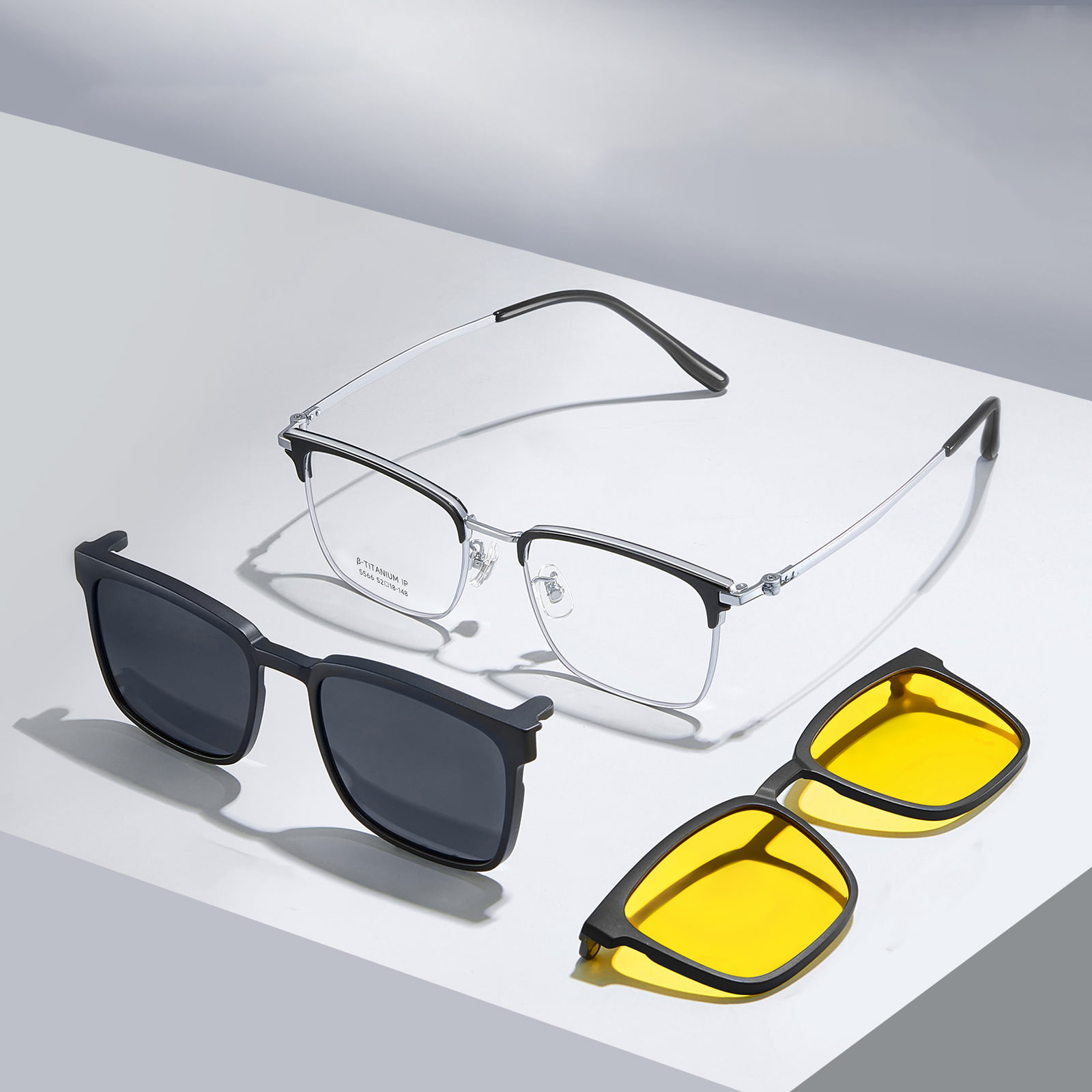5566 Magnes Magnes Invisibilis Embedded High Definitio 3-In-I Magnetica Sunglasses