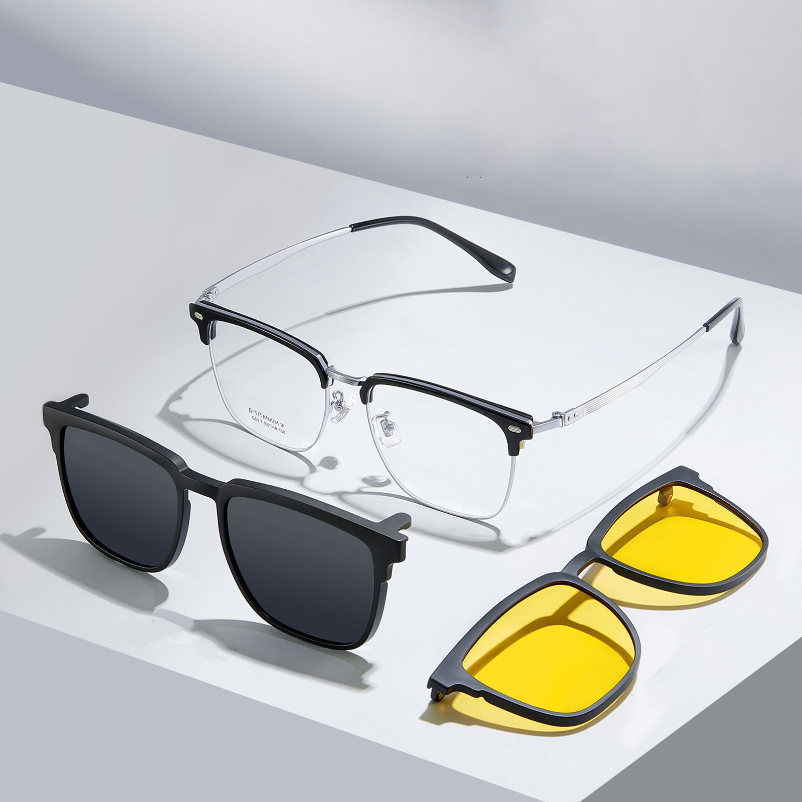 (V)DLXXVII Portable Coegi Supercilium Holder III in I Magnetic Sunglasses