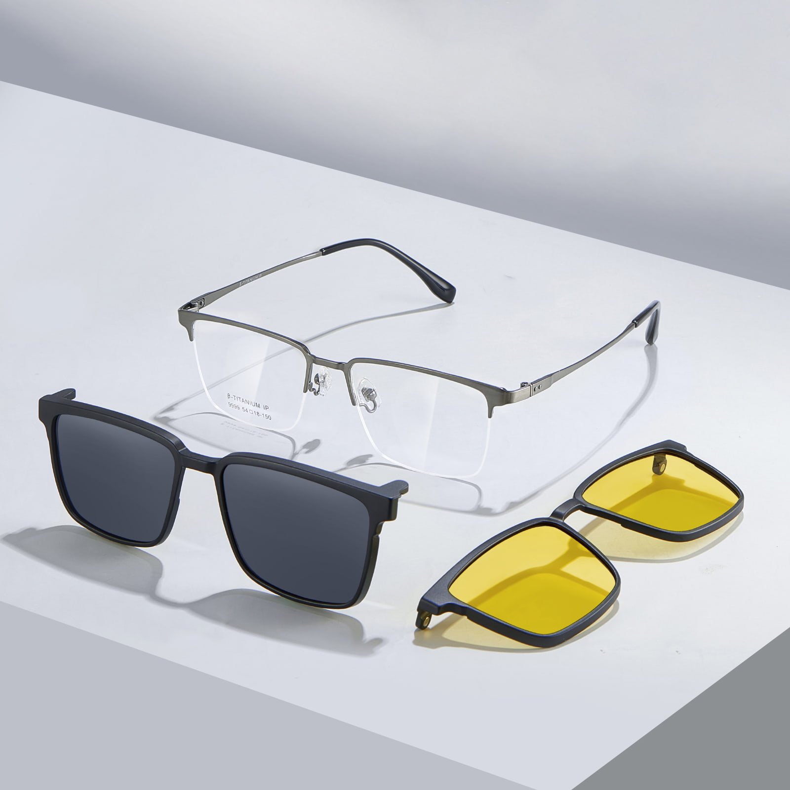 (IX)CMXCIX Tres in unum dimidium-Frame Peniculus Vitra Magnetica Sunglasses