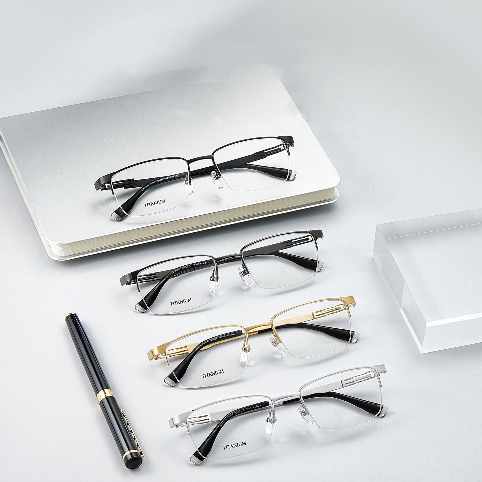 S9054 Lightweight and Non Fading Pure Titanium Glasses