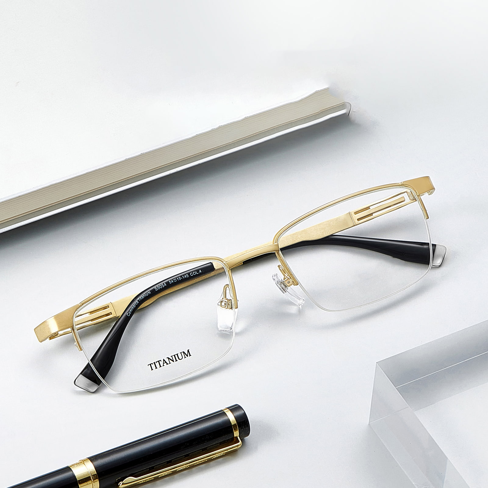 S9054 Lightweight and Non Fading Pure Titanium Glasses
